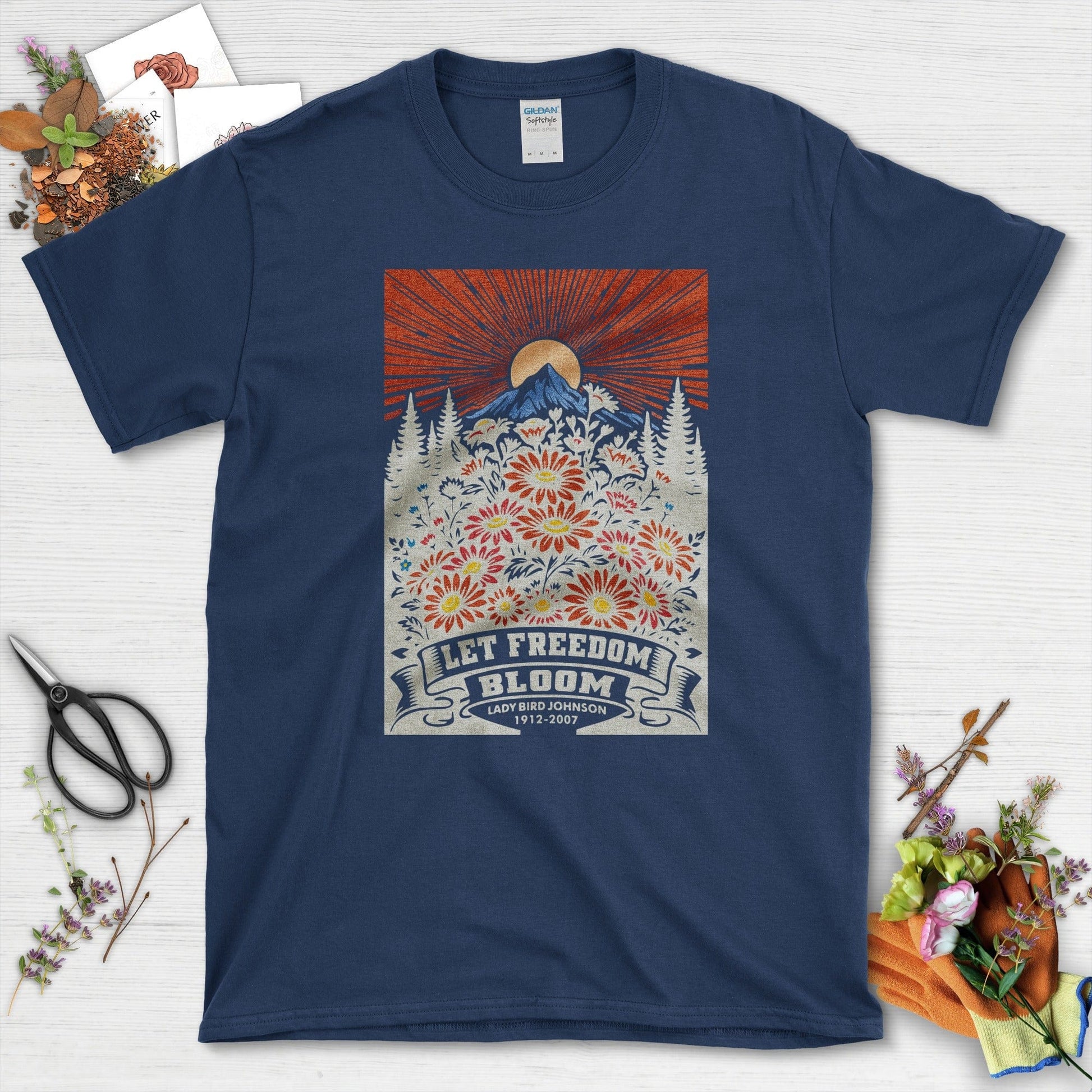Let Freedom Bloom T-Shirt T-Shirts / S / Navy Physical Item