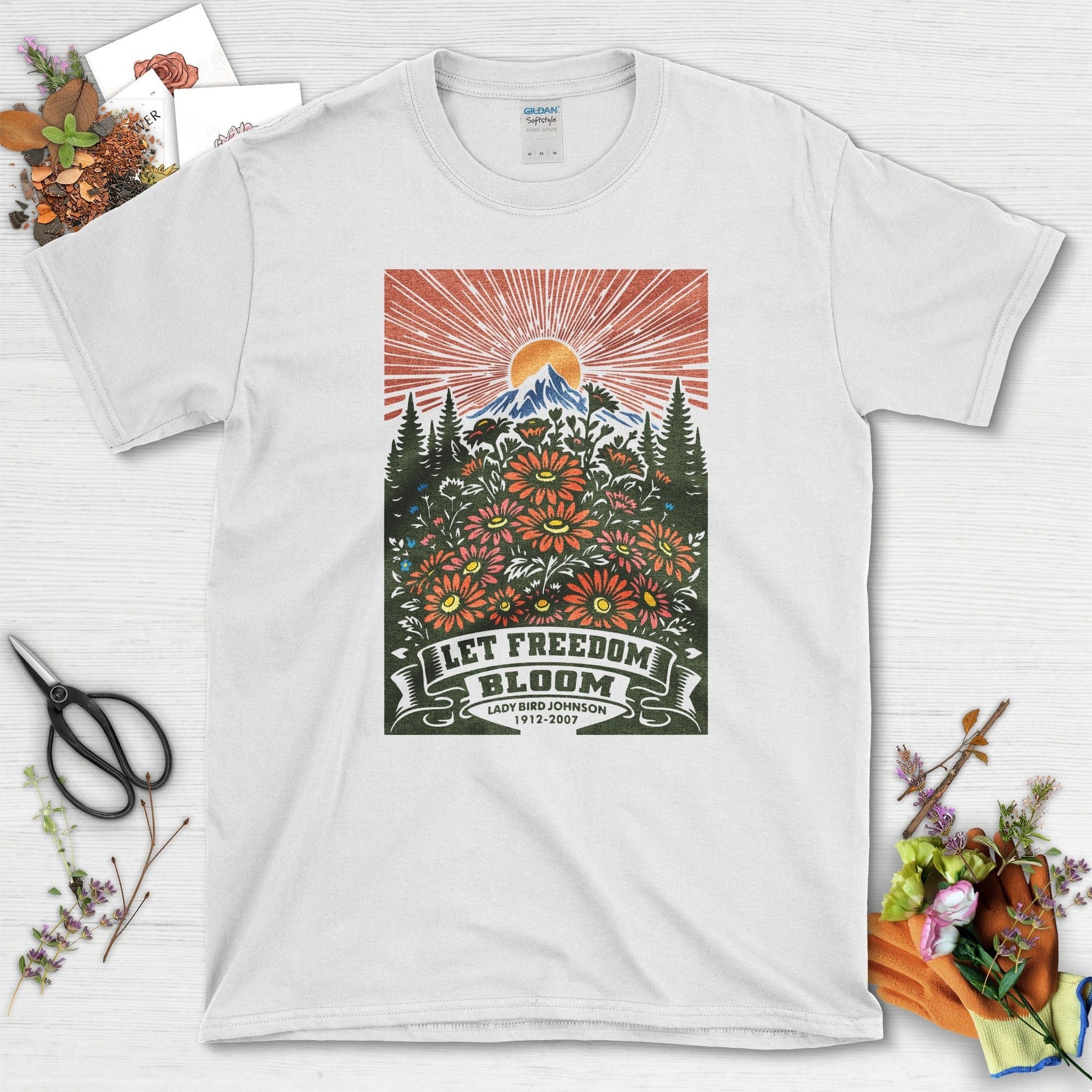 Let Freedom Bloom T-Shirt T-Shirts / S / White Physical Item