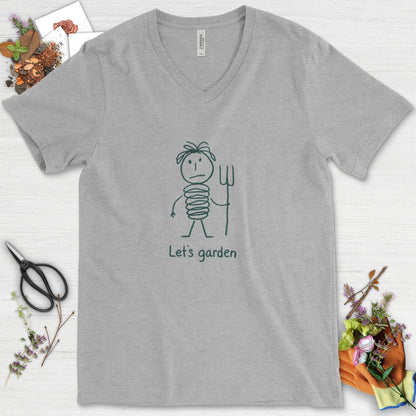 Let's Garden V-Neck Athletic Heather / S Physical Item