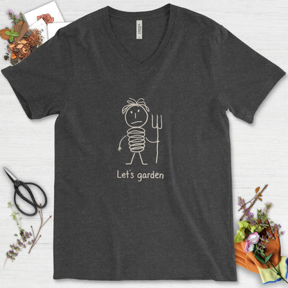 Let's Garden V-Neck Dark Grey Heather / S Physical Item