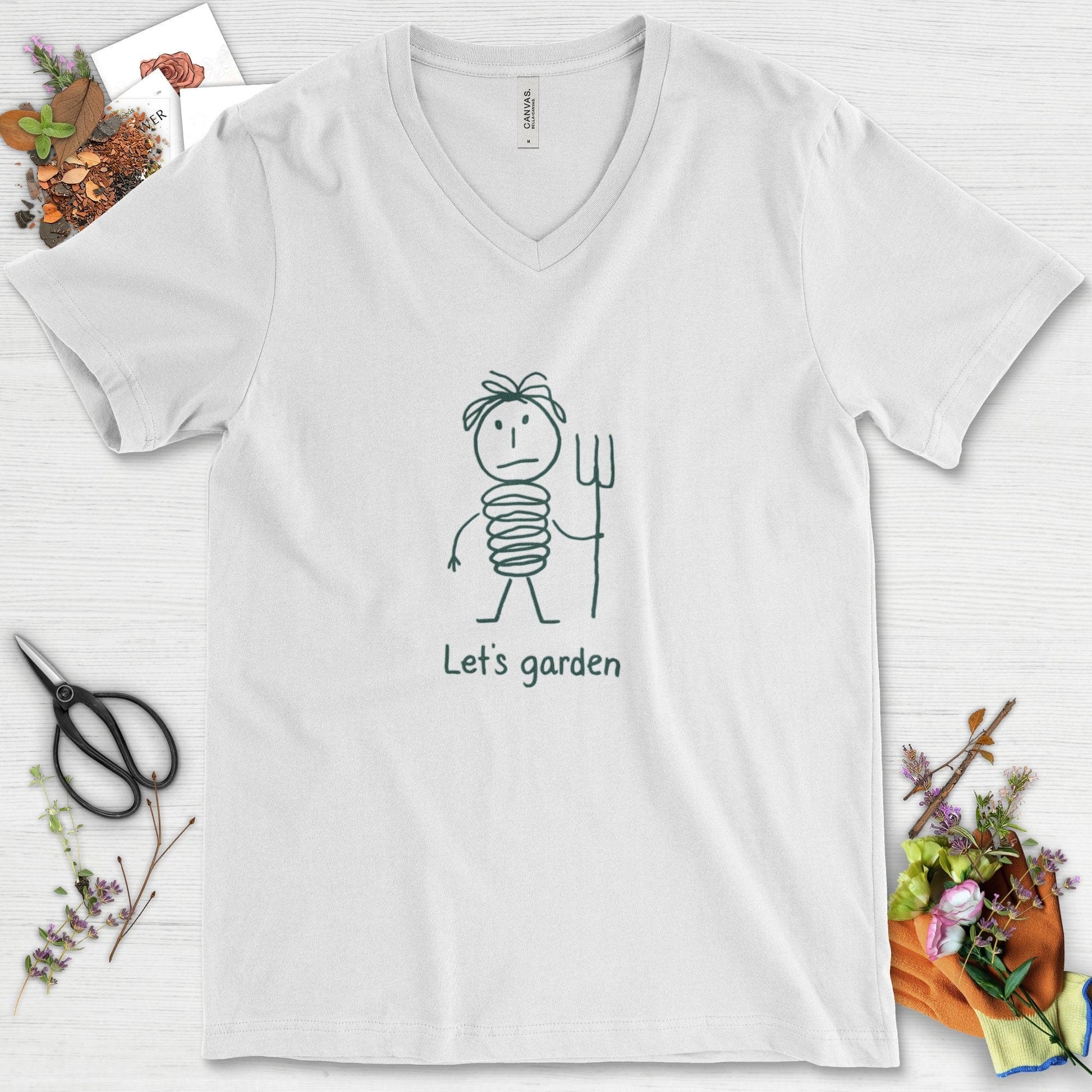 Let's Garden V-Neck White / S Physical Item
