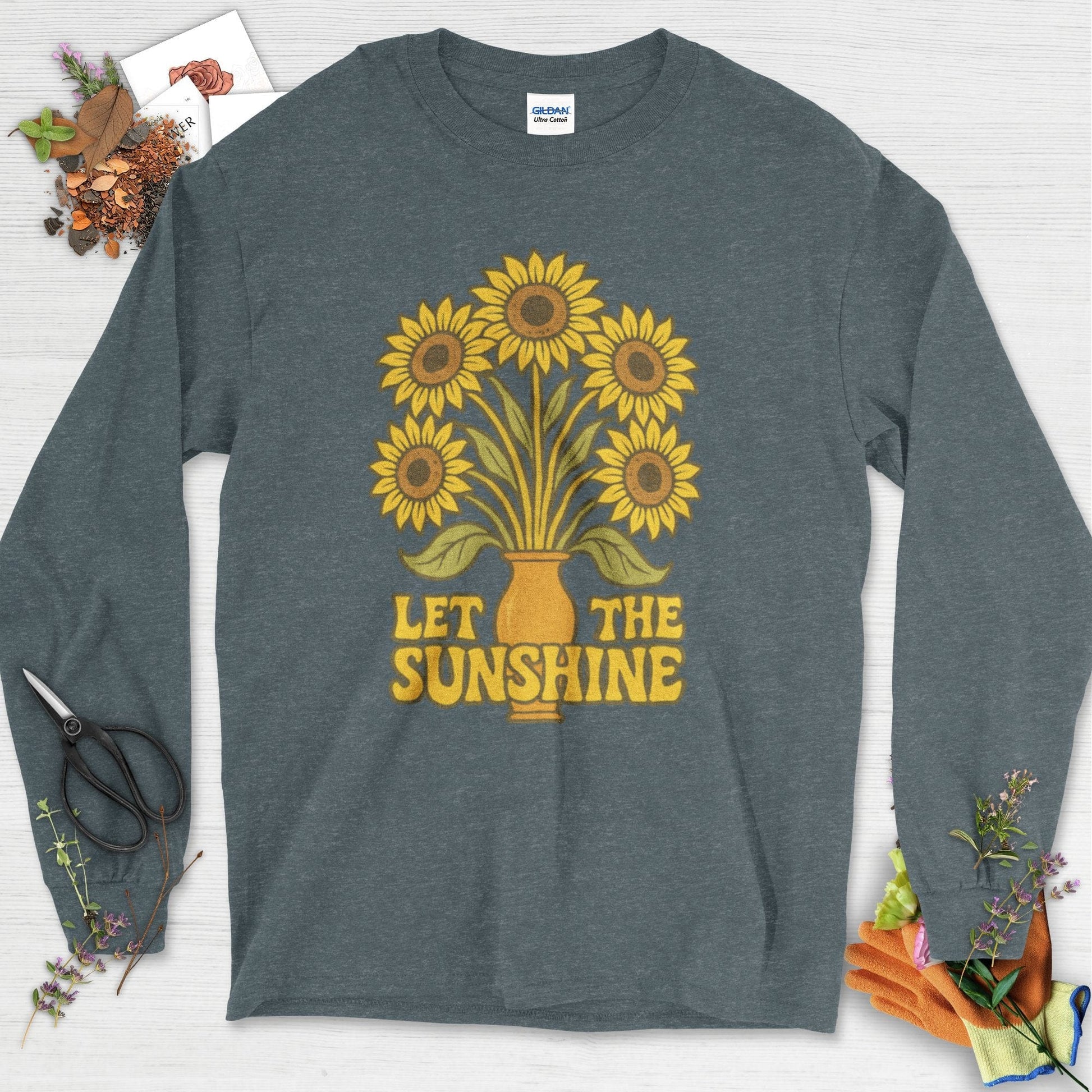 Let the Sunshine Garden Long Sleeve Dark Heather / S Physical Item