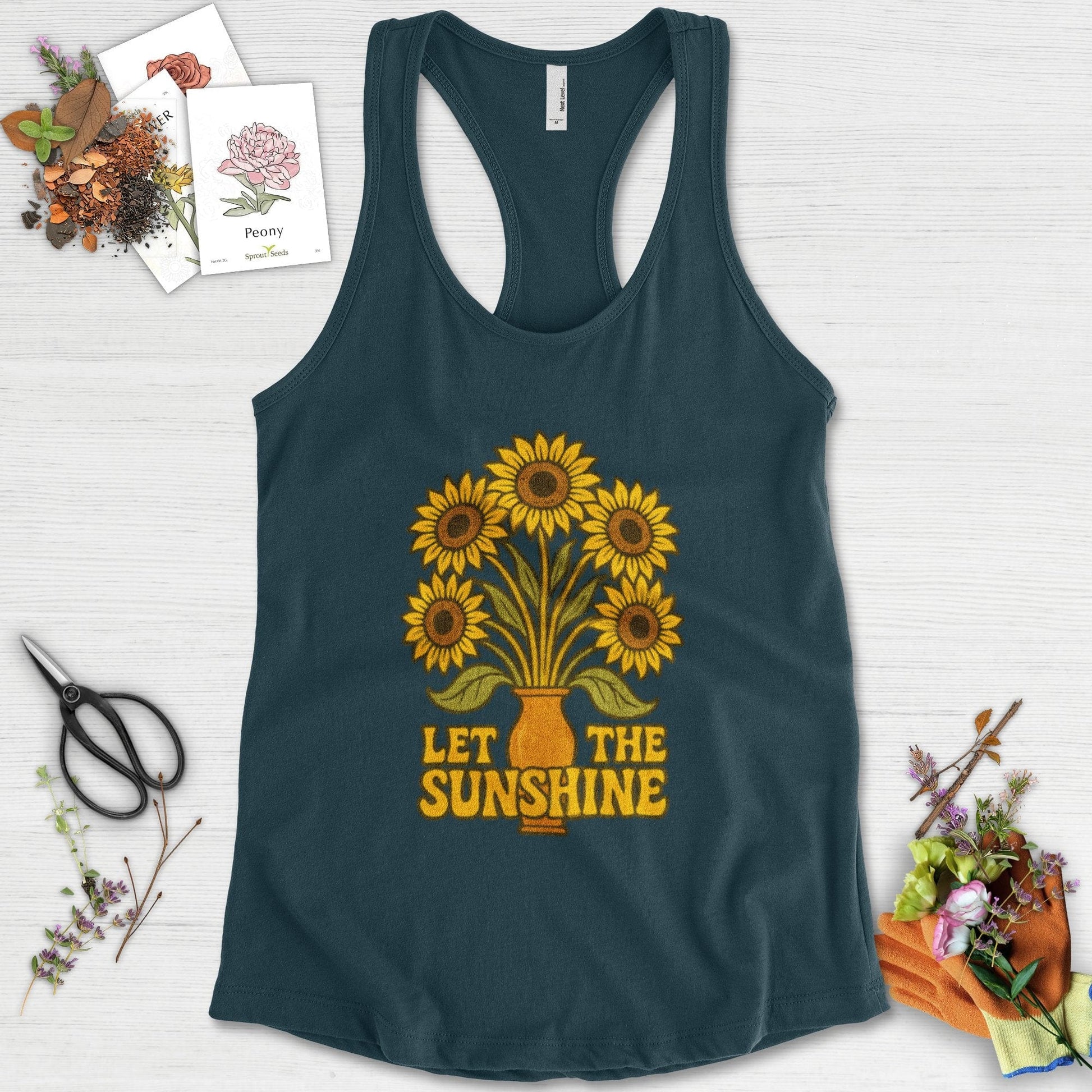Let the Sunshine Garden Racerback Racerback / XS / Midnight Navy Physical Item