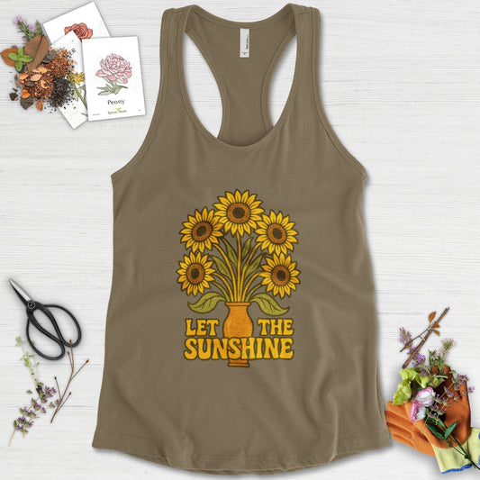 Let the Sunshine Garden Racerback Racerback / XS / Military Green Physical Item