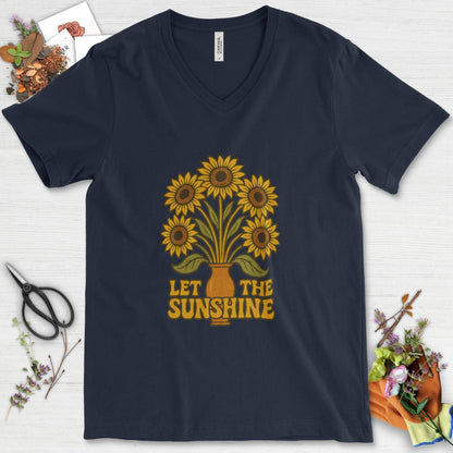 Let the Sunshine Garden V-Neck Navy / S Physical Item