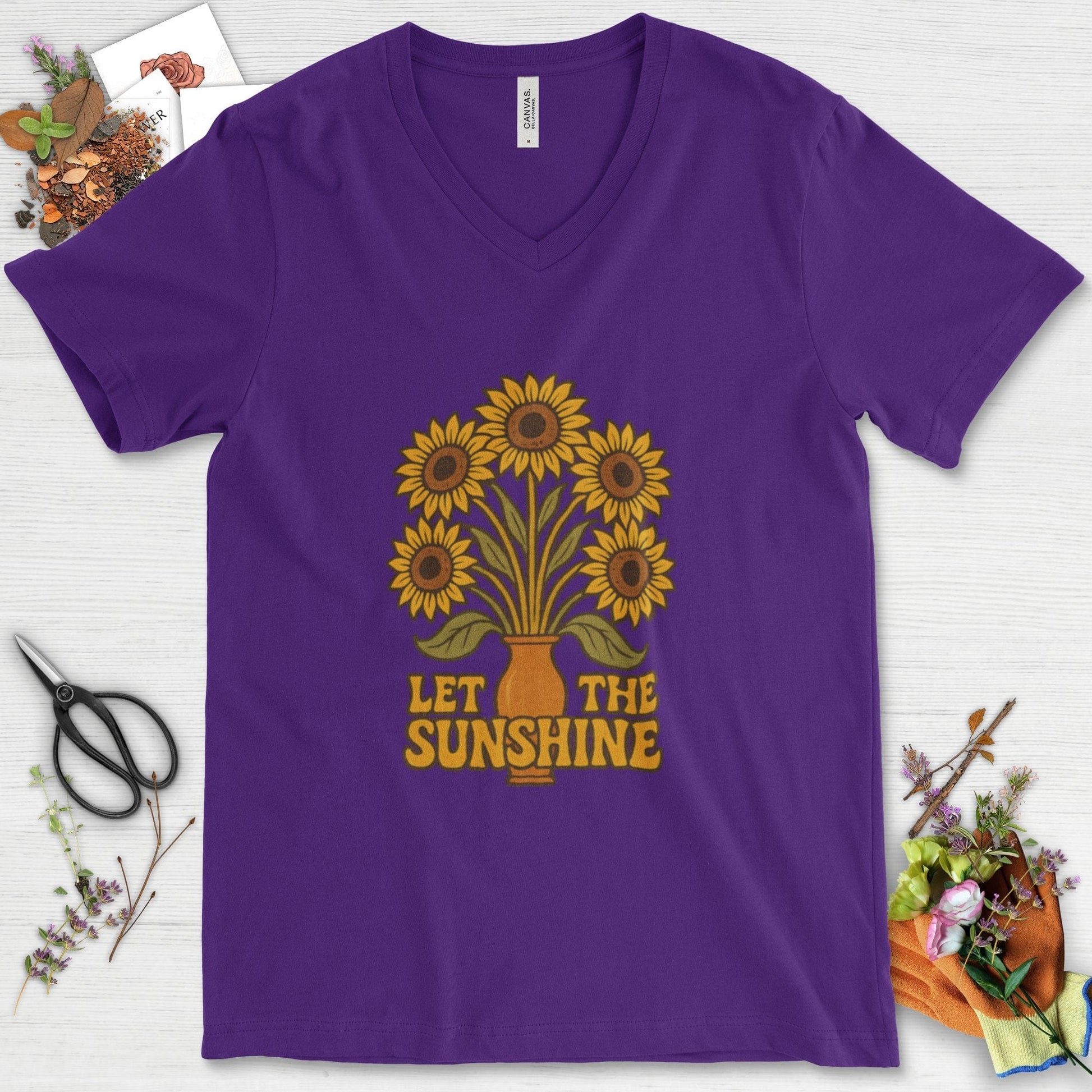 Let the Sunshine Garden V-Neck Team Purple / S Physical Item