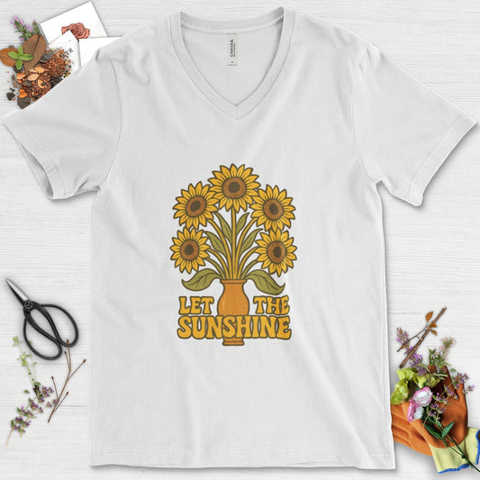 Let the Sunshine Garden V-Neck White / S Physical Item