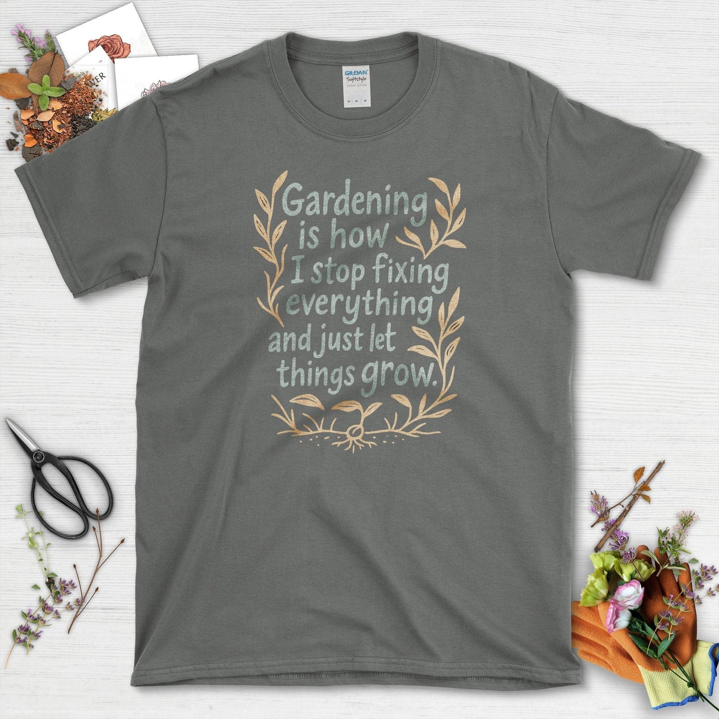 Let Things Grow T-Shirt Charcoal / S Physical Item
