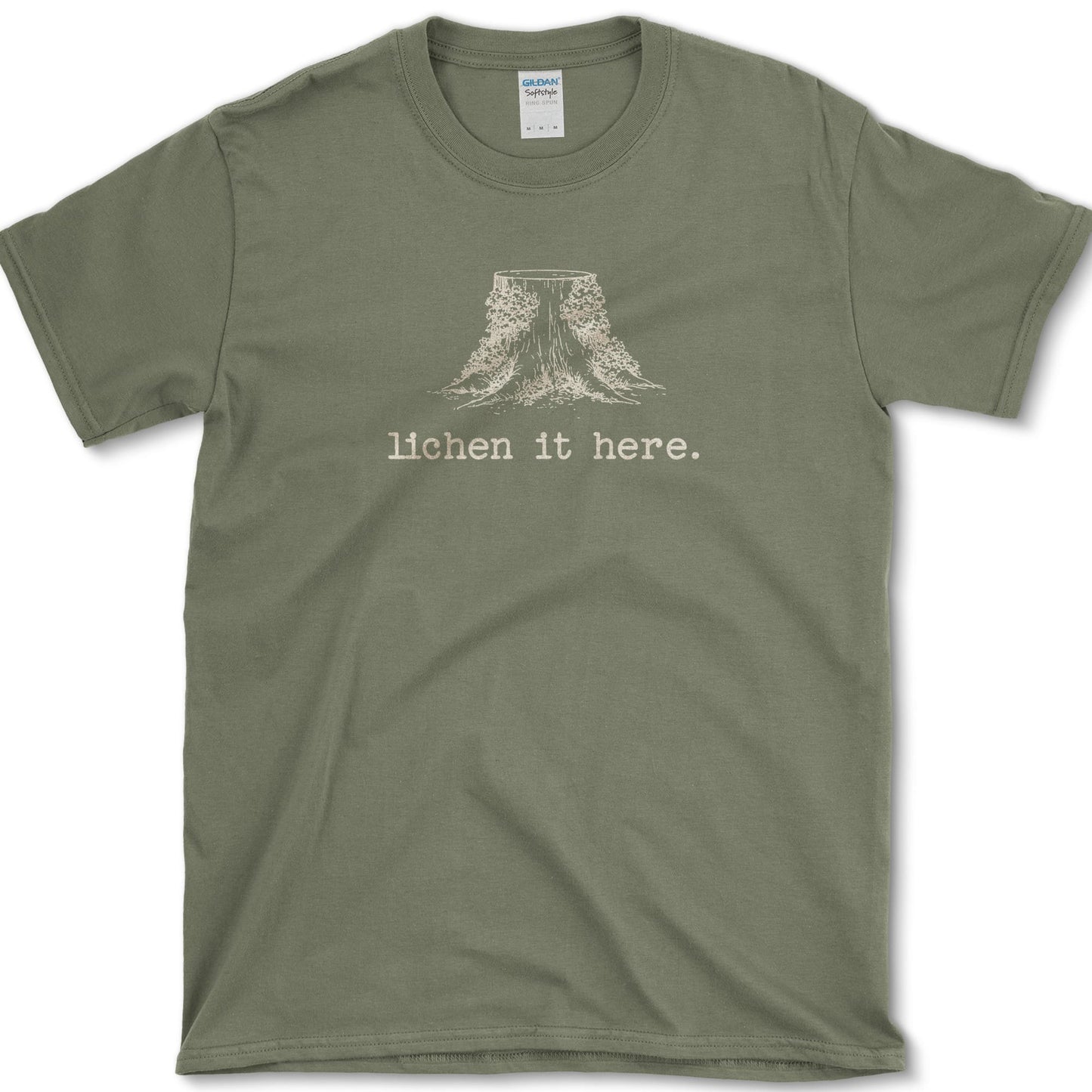 Lichen It Here T-Shirt S / Military Green Essential Tees