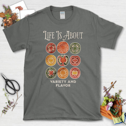 Life Is About Variety Flavor T-Shirt Charcoal / S Physical Item