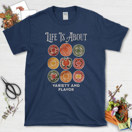 Life Is About Variety Flavor T-Shirt Navy / S Physical Item
