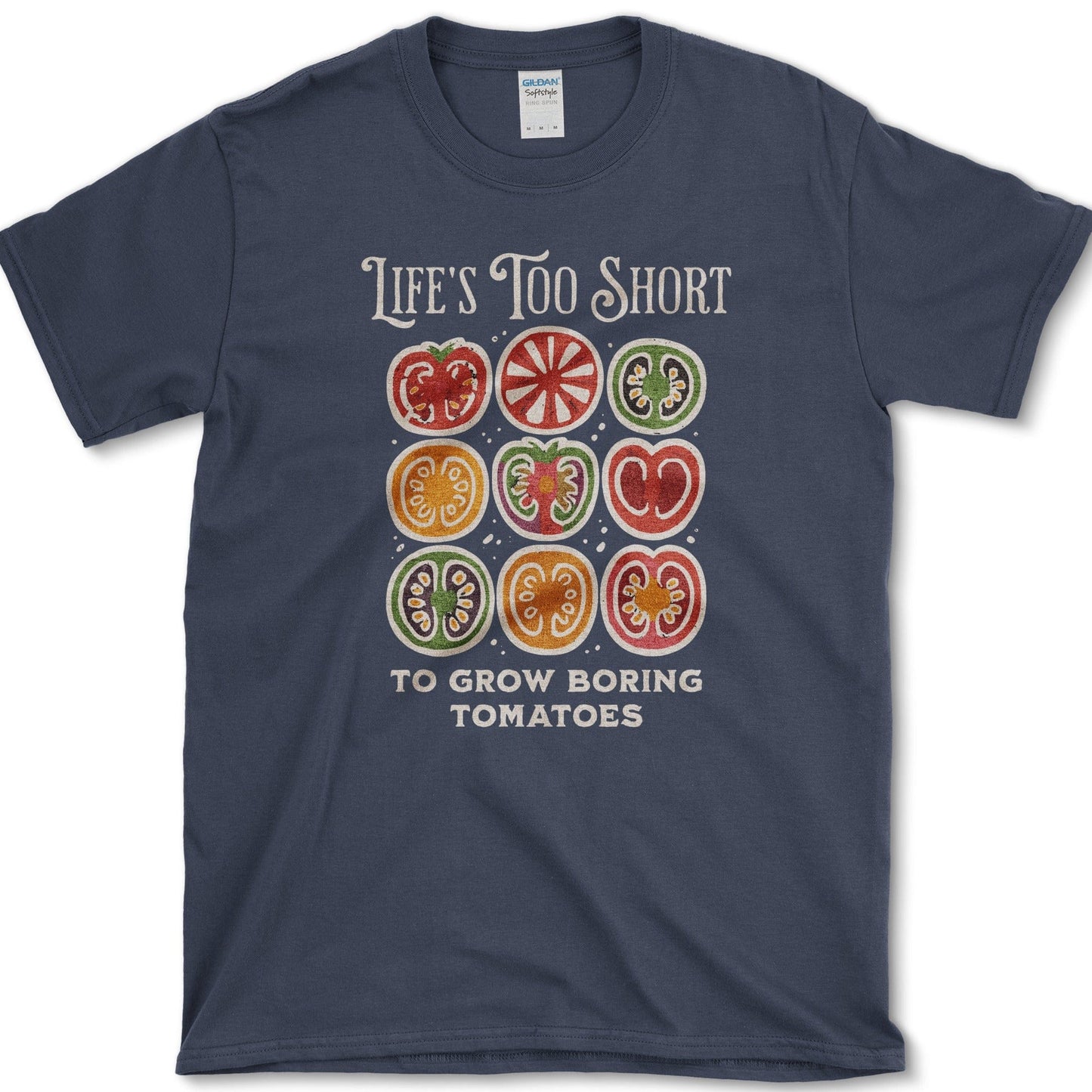 Life's Too Short Tomatoes T-Shirt Navy / S Essential Tees