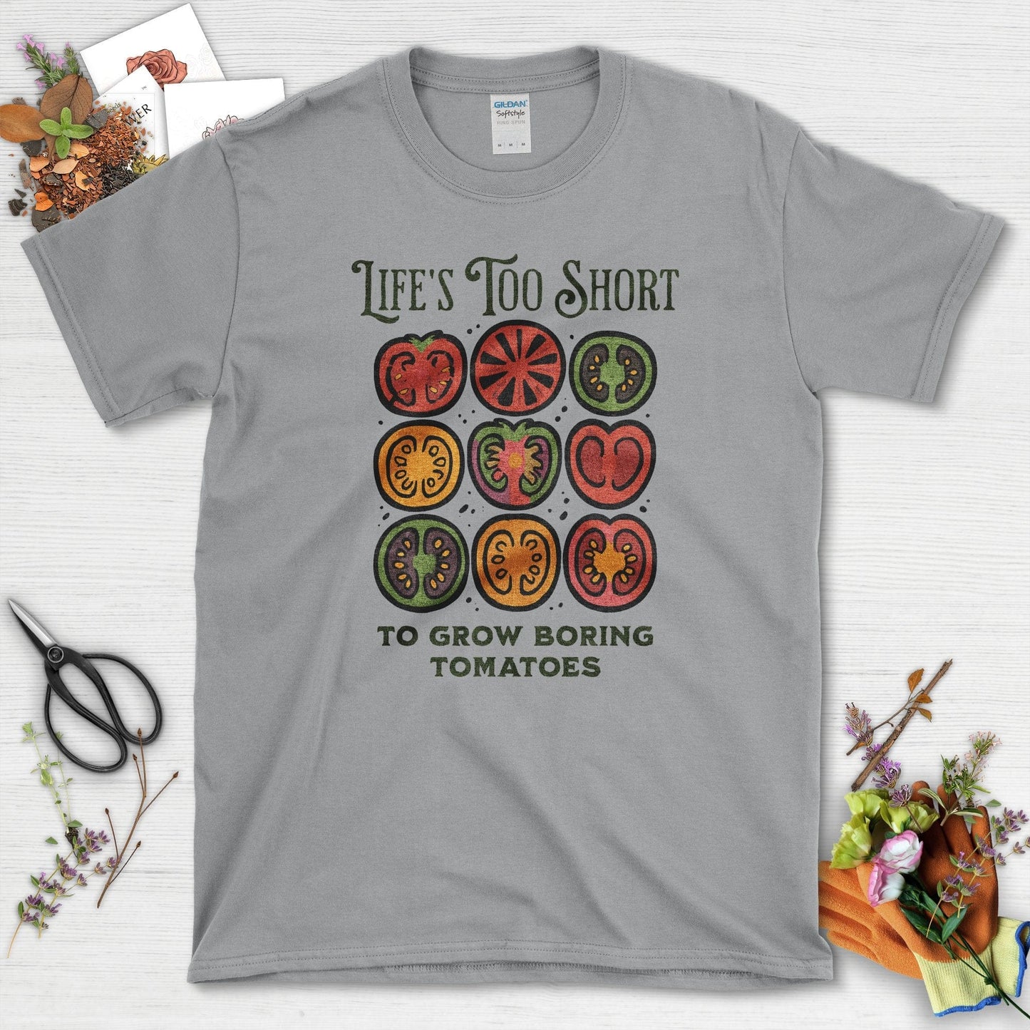 Life's Too Short Tomatoes T-Shirt Sport Grey / S Physical Item