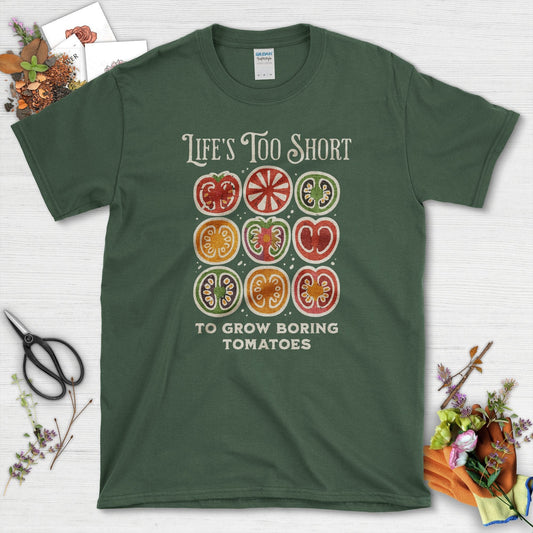 Life's Too Short Tomatoes Youth T-Shirt Youth T-Shirt / XS / Forest Green Physical Item