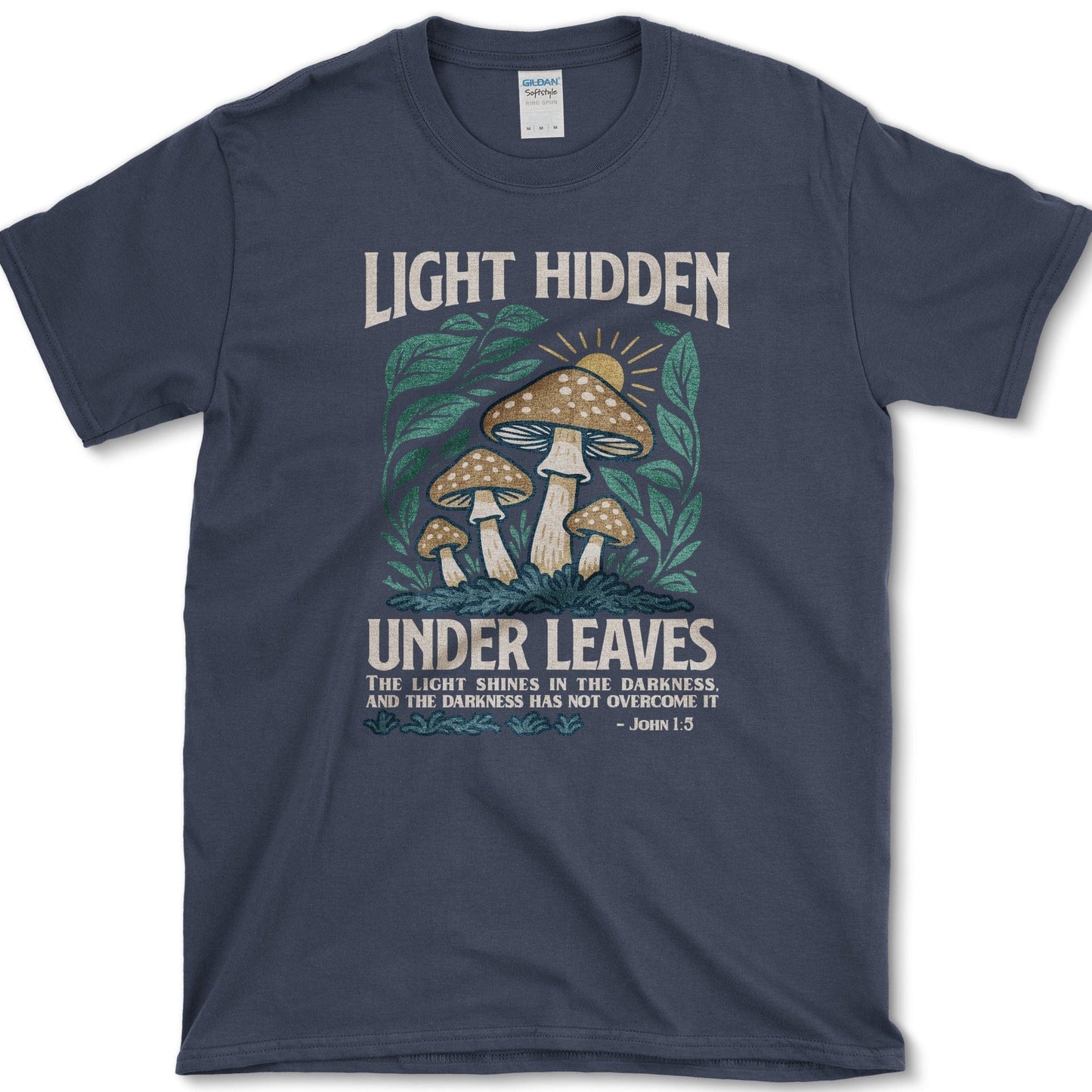 Light Hidden Under Leaves T-Shirt Essential Tees / S / Navy Physical Item