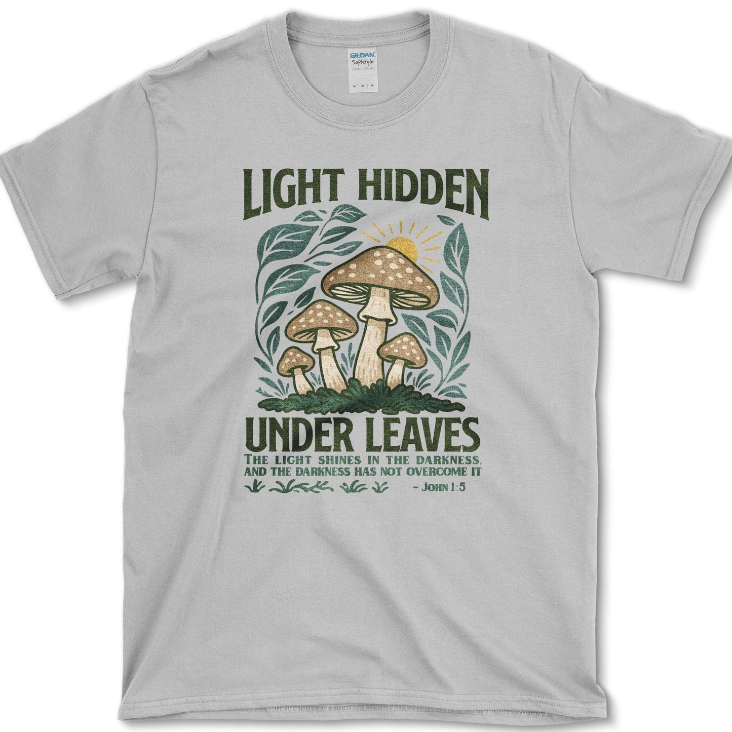 Light Hidden Under Leaves T-Shirt Essential Tees / S / Sport Grey Physical Item