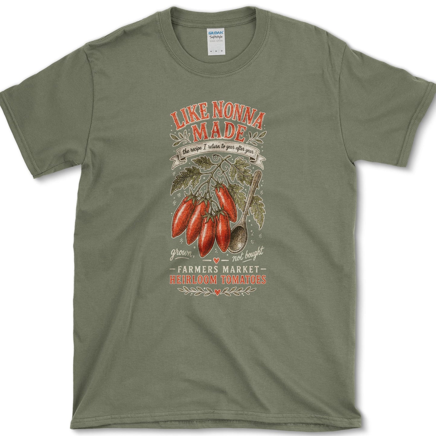 Like Nonna Made T-Shirt S / Military Green Essential Tees