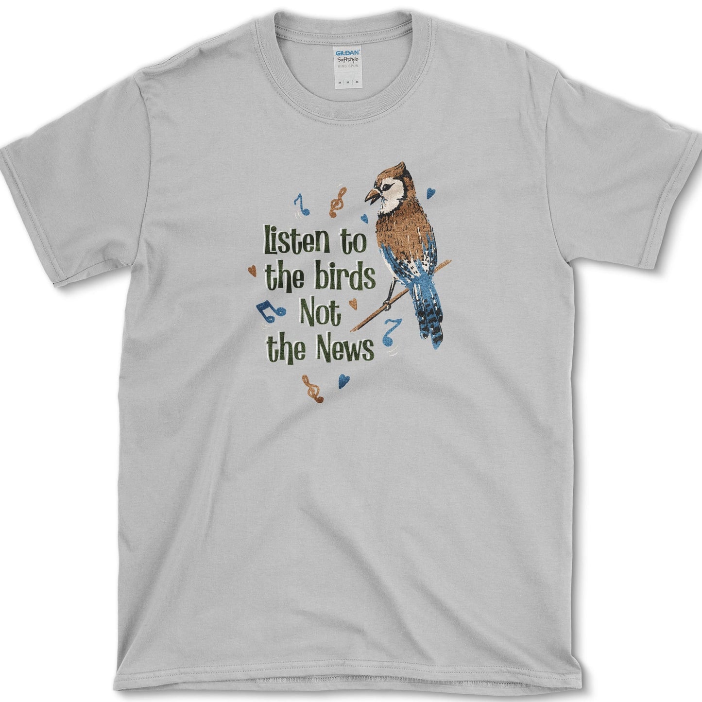 Listen to Birds Not News T-Shirt Sport Grey / S Essential Tees