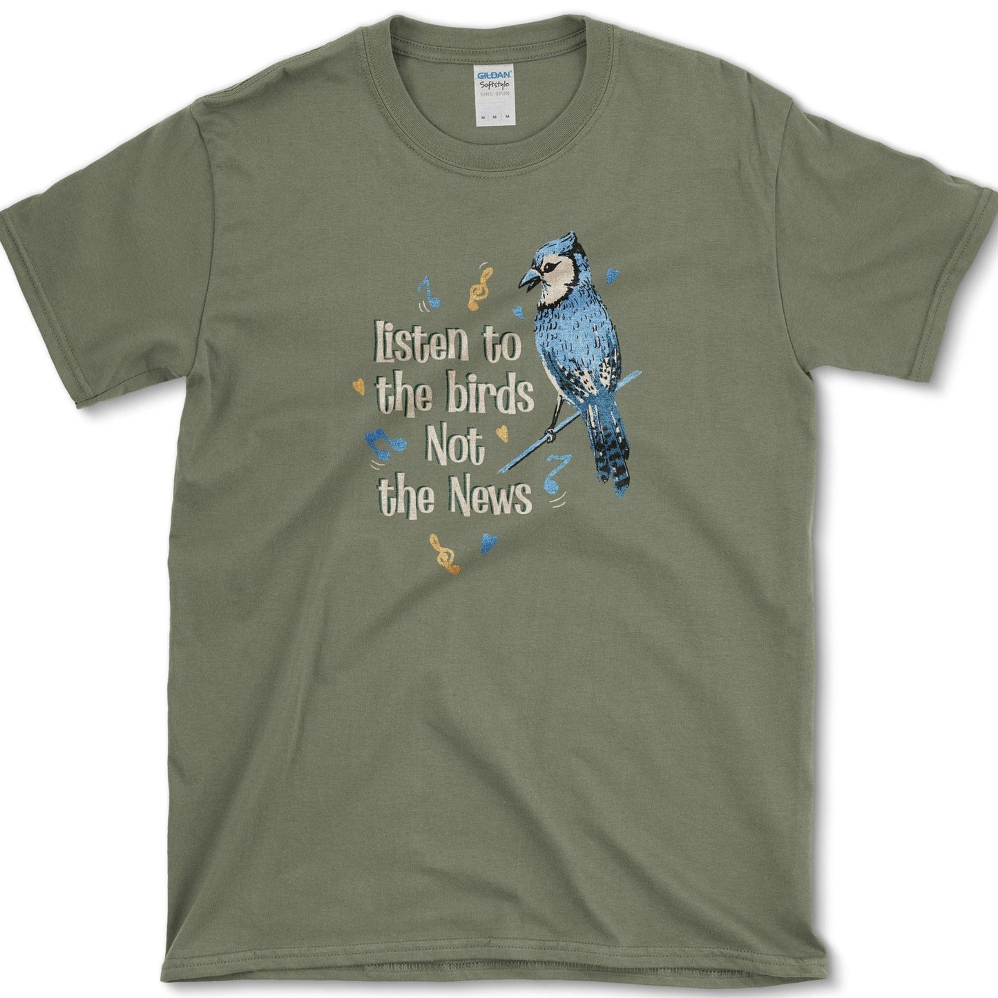 Listen to the Birds T-Shirt Military Green / S Physical Item