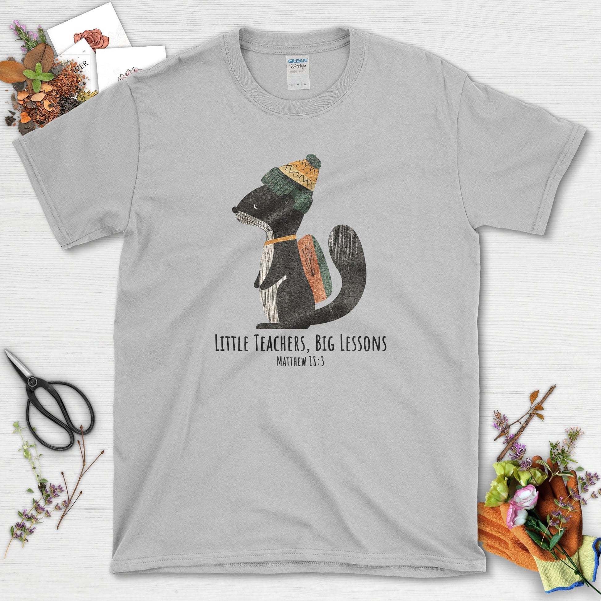 Little Teachers Big Lessons T-Shirt Essential Tees / S / Sport Grey Physical Item