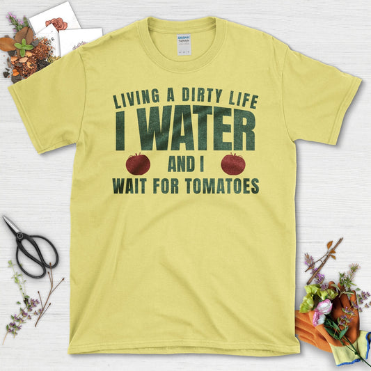 Living A Dirty Life Water Wait For Tomatoes T-Shirt Navy / S T-Shirt