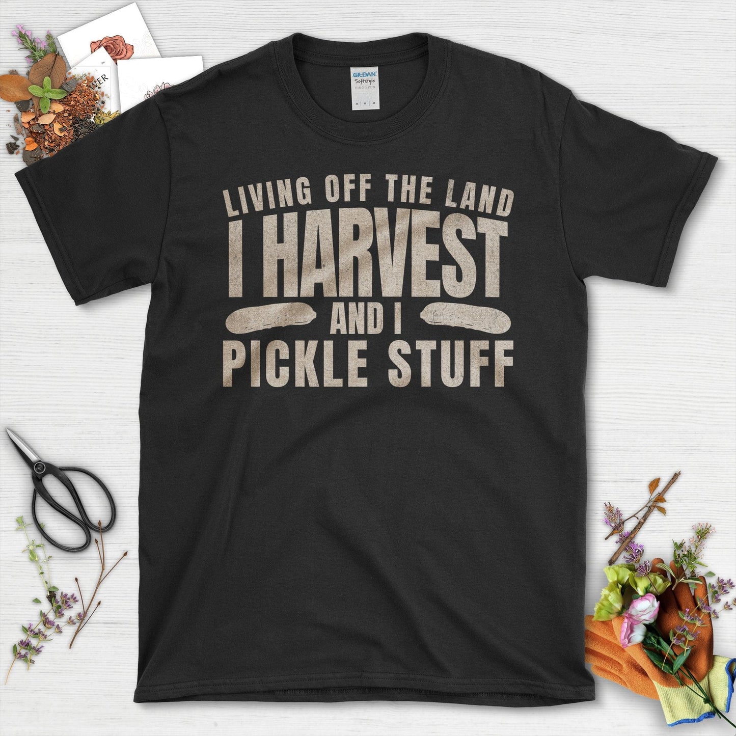 Living Off The Land Harvest Pickle Stuff T-Shirt Black / S T-Shirt