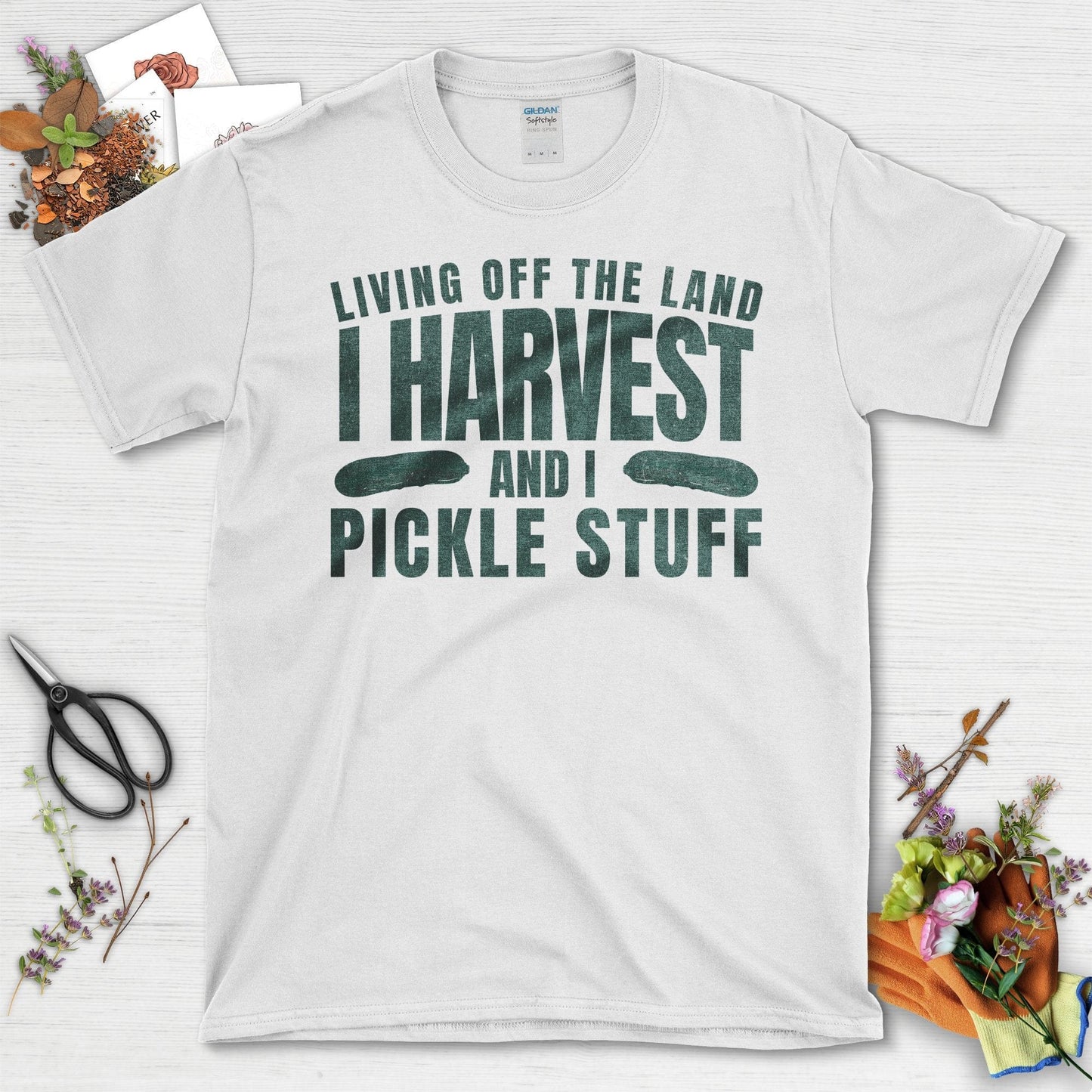 Living Off The Land Harvest Pickle Stuff T-Shirt White / S T-Shirt