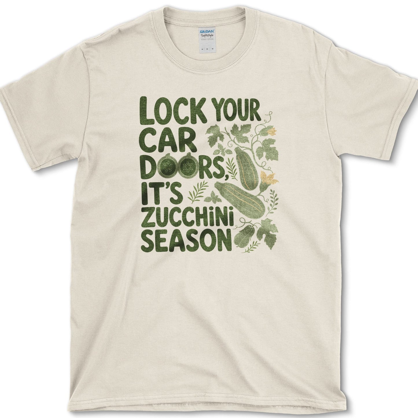 Lock Your Car Doors Zucchini T-Shirt S / Natural Essential Tees