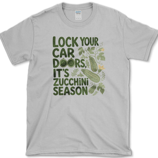 Lock Your Car Doors Zucchini T-Shirt S / Sport Grey Essential Tees