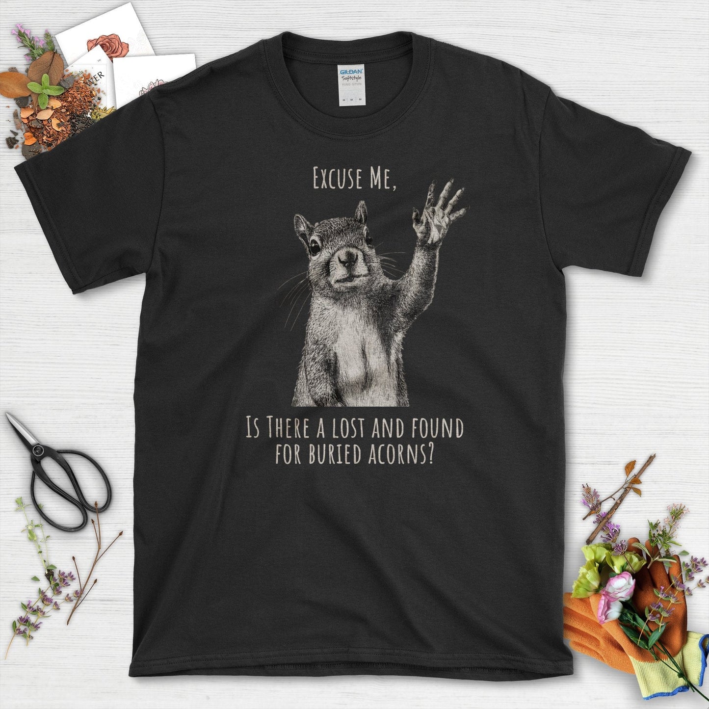 Lost and Found Squirrel T-Shirt Black / S T-Shirt