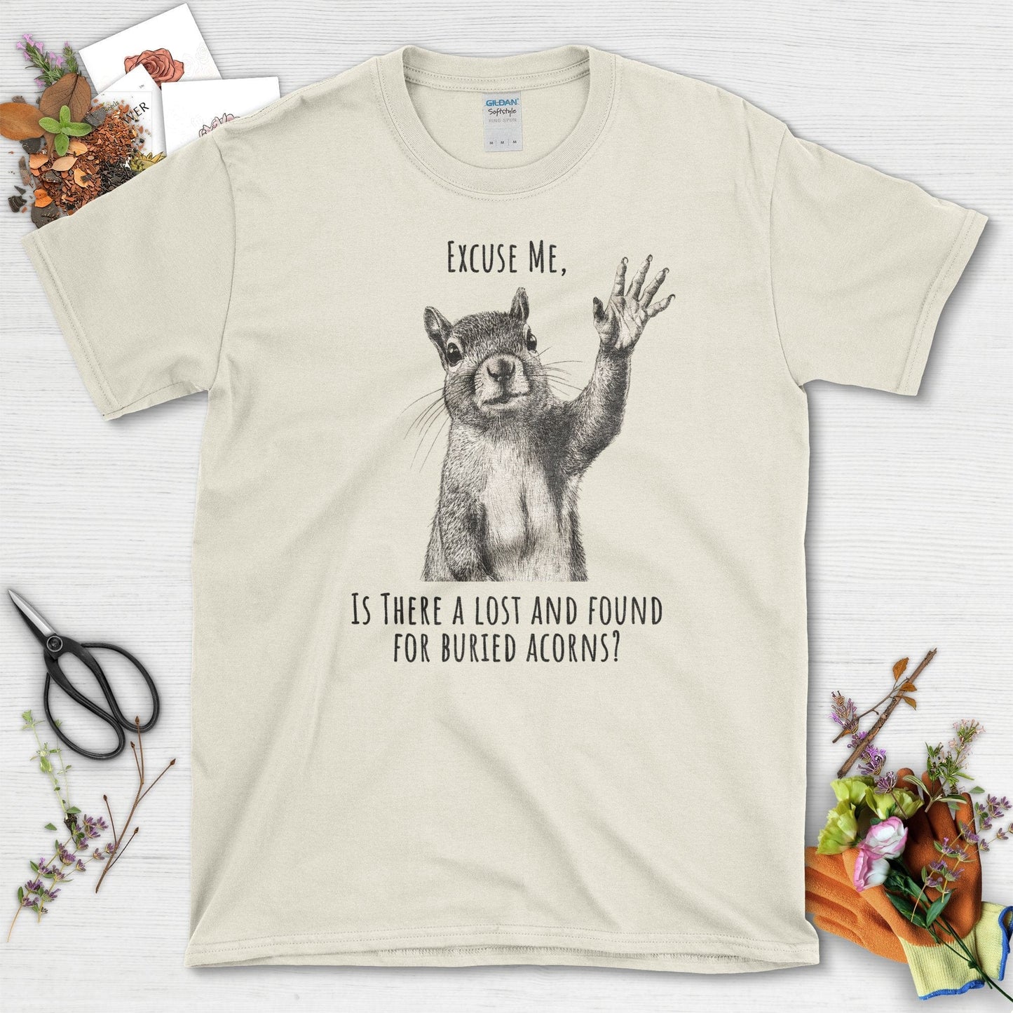 Lost and Found Squirrel T-Shirt Natural / S T-Shirt