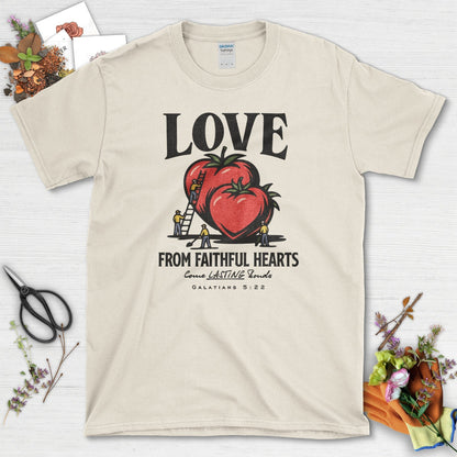 Love from Faithful Hearts T-Shirt Essential Tees / S / Natural Physical Item