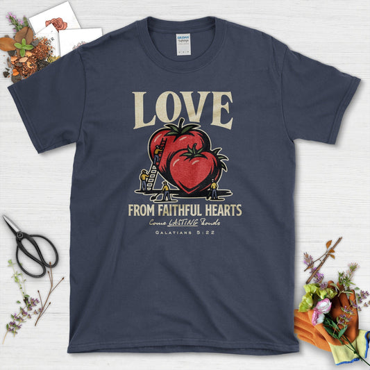 Love from Faithful Hearts T-Shirt Essential Tees / S / Navy Physical Item