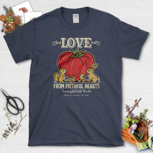 Love From Faithful Hearts T-Shirt Essential Tees / S / Navy Physical Item