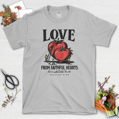 Love from Faithful Hearts T-Shirt Essential Tees / S / Sport Grey Physical Item