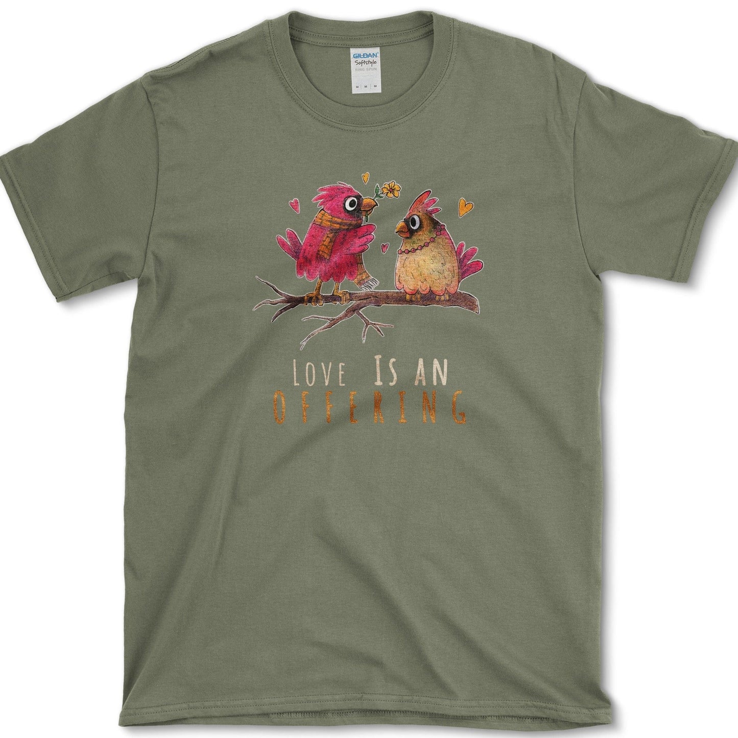 Love Is An Offering T-Shirt Essential Tees / S / Military Green Physical Item