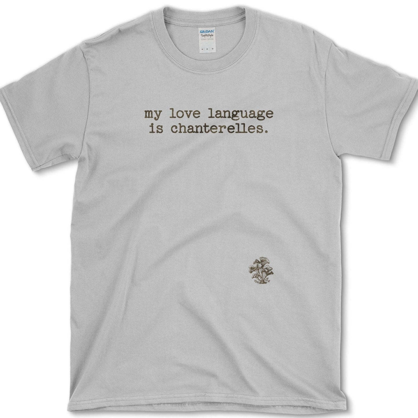 Love Language Chanterelles T-Shirt Essential Tees / S / Sport Grey Physical Item