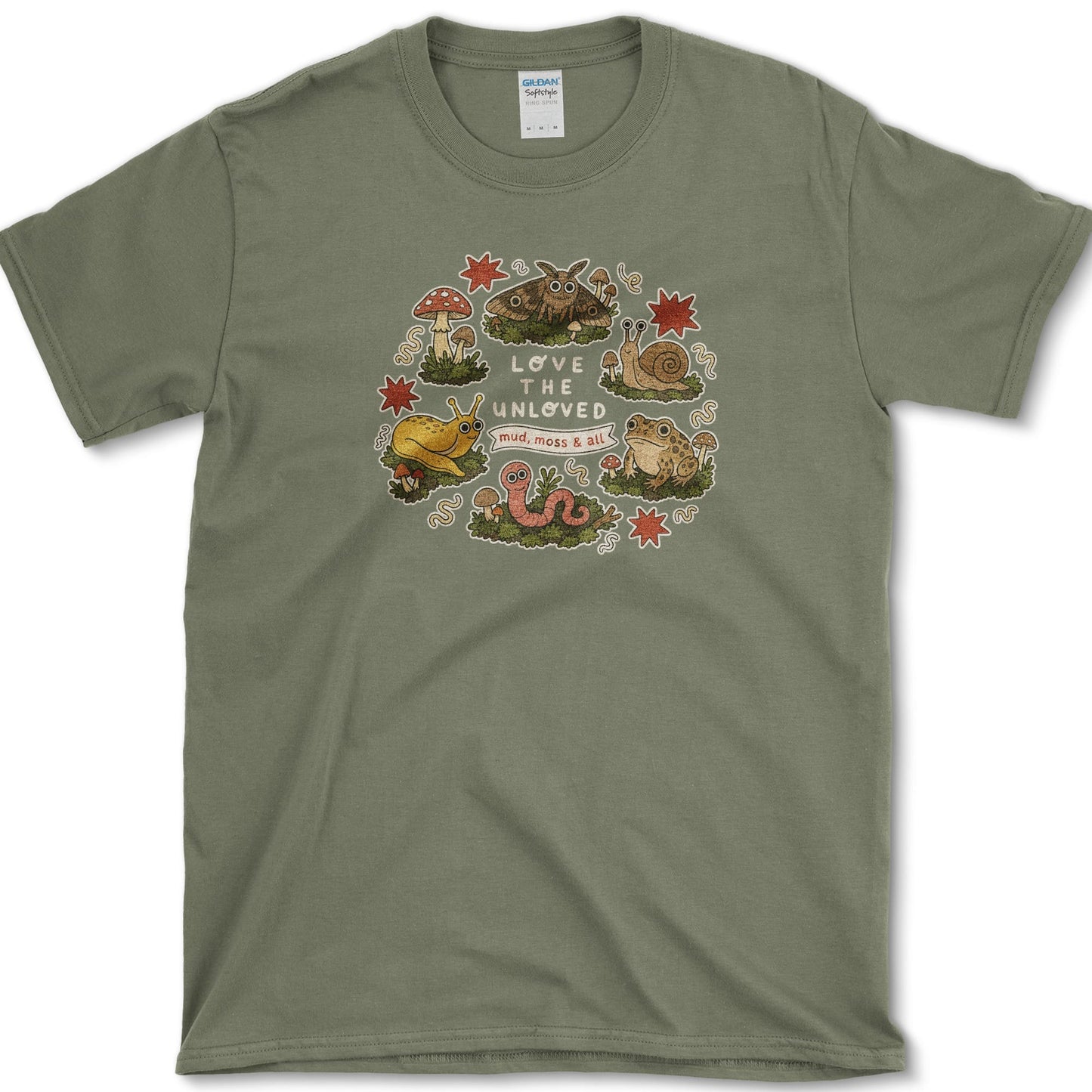 Love the Unloved design featuring garden wildlife artwork on a t-shirt