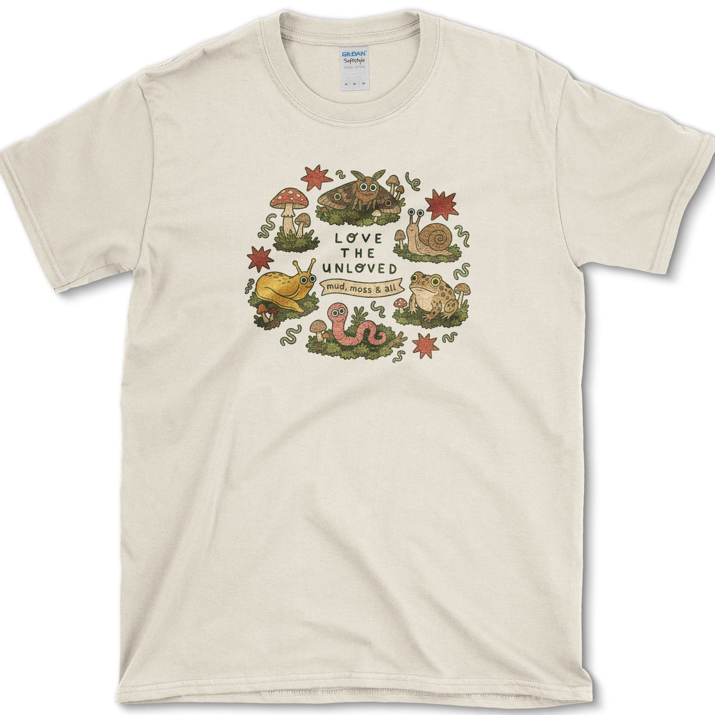 Love the Unloved design featuring garden wildlife artwork on a t-shirt