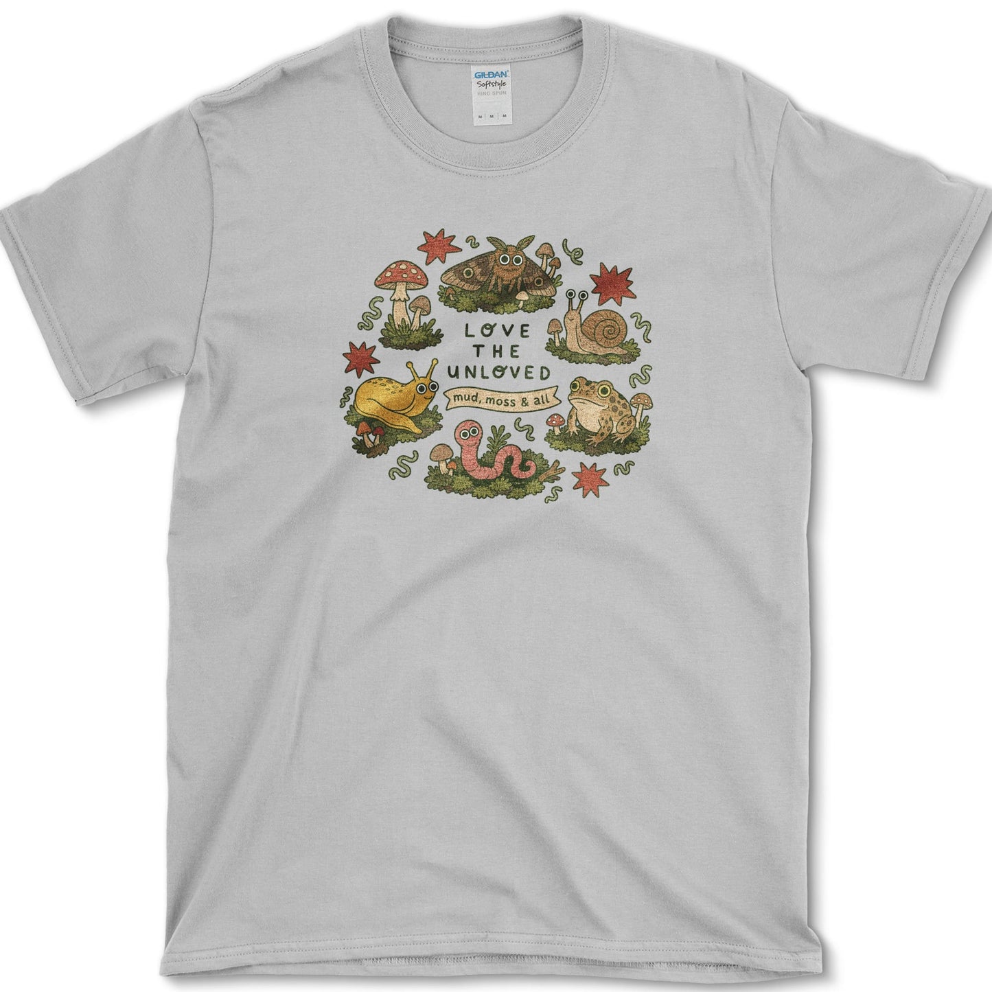 Love the Unloved design featuring garden wildlife artwork on a t-shirt