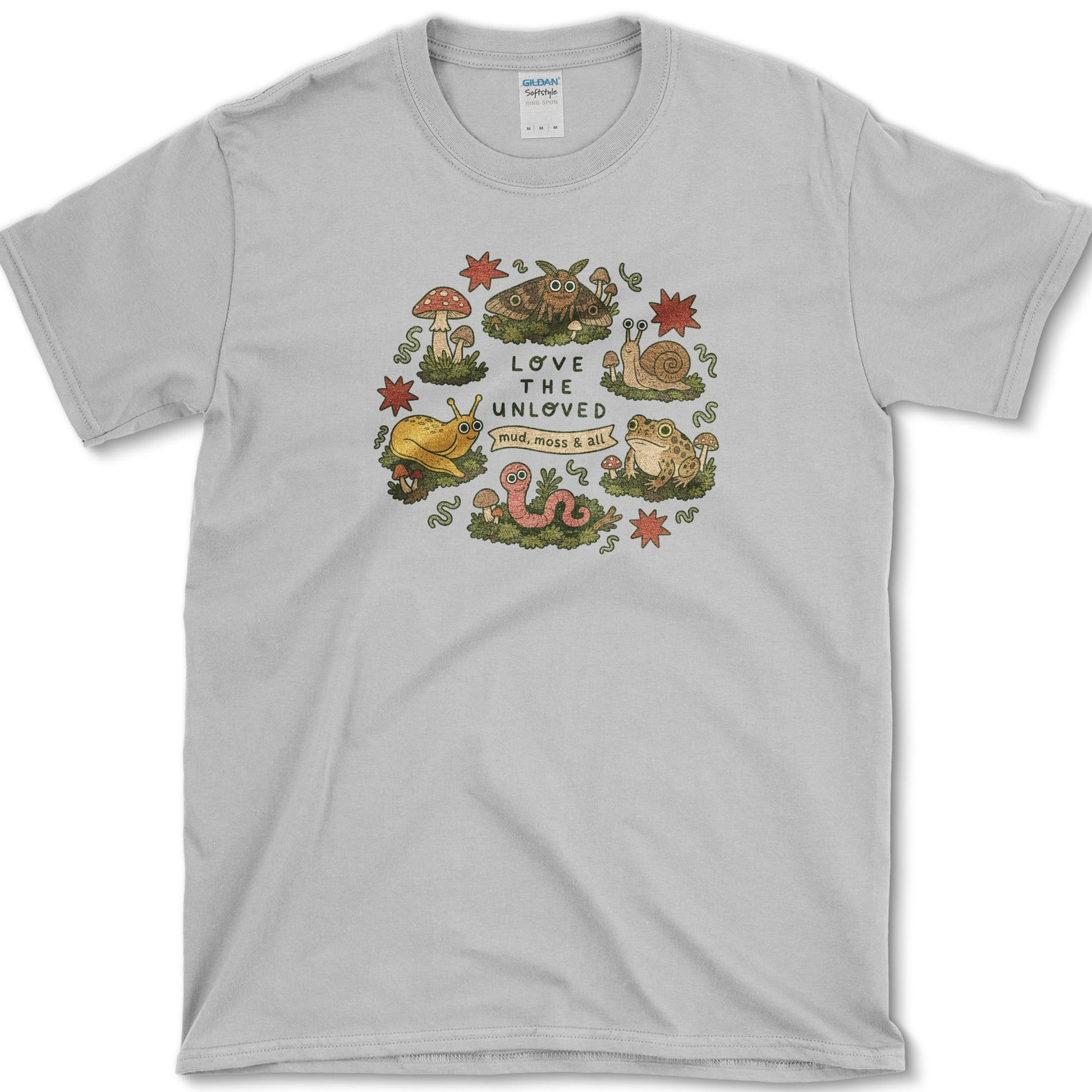 Love the Unloved design featuring garden wildlife artwork on a t-shirt