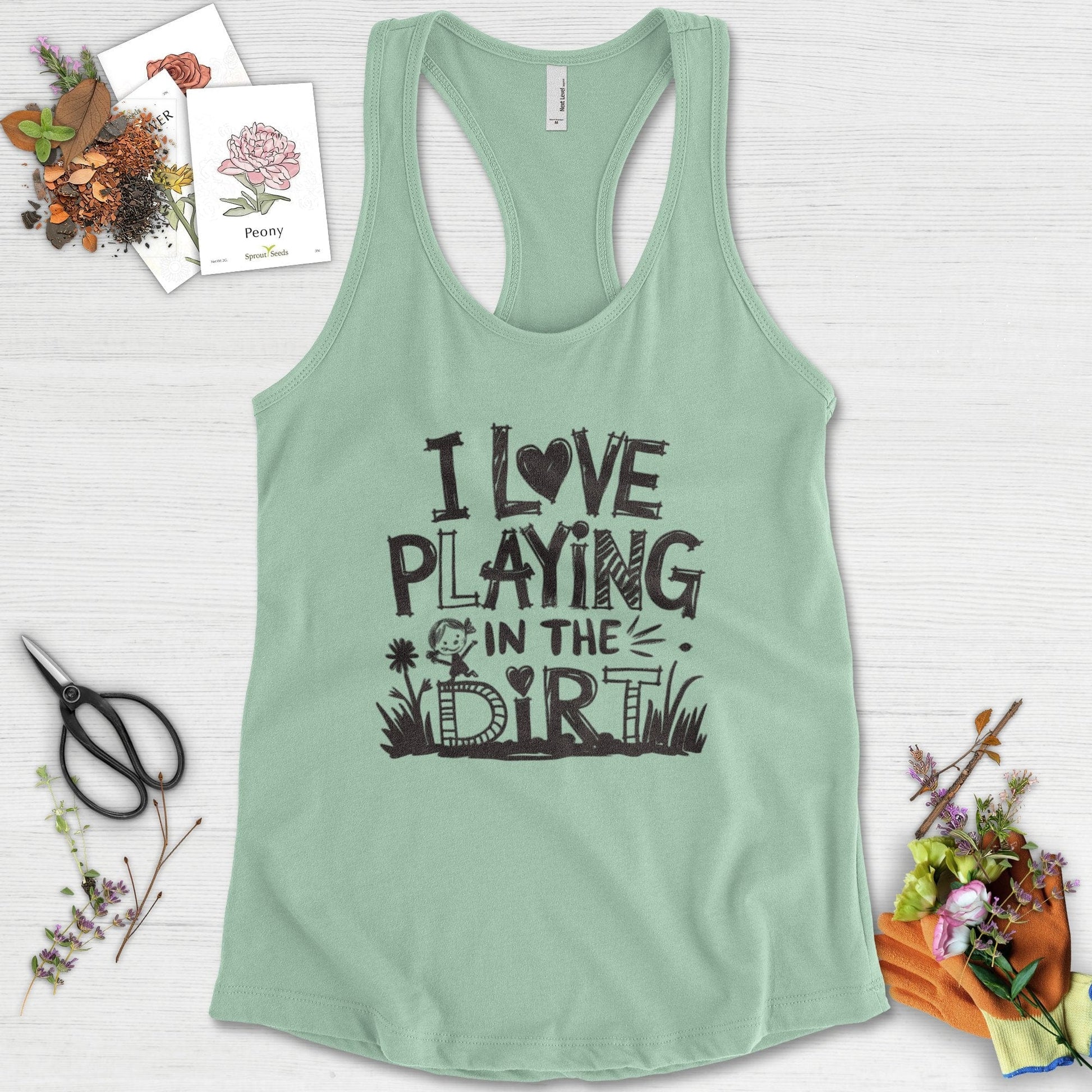 Loves to Play in Dirt Racerback Racerback / XS / Mint Physical Item