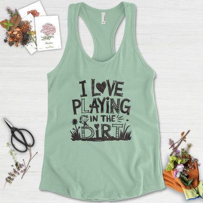Loves to Play in Dirt Racerback Racerback / XS / Mint Physical Item