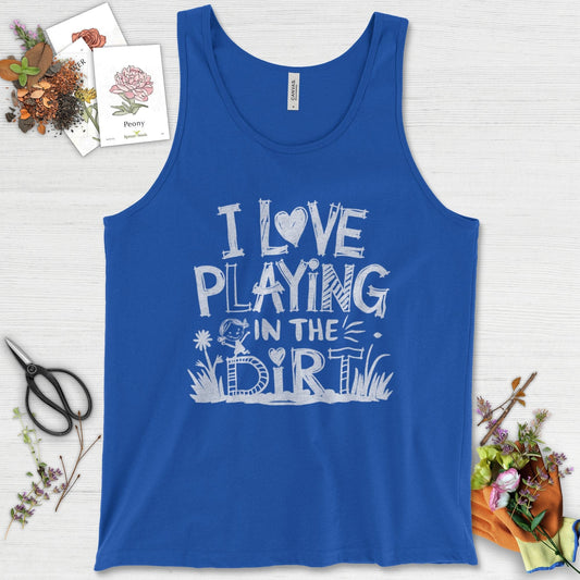 Loves to Play in Dirt Tank Top True Royal / XS Physical Item