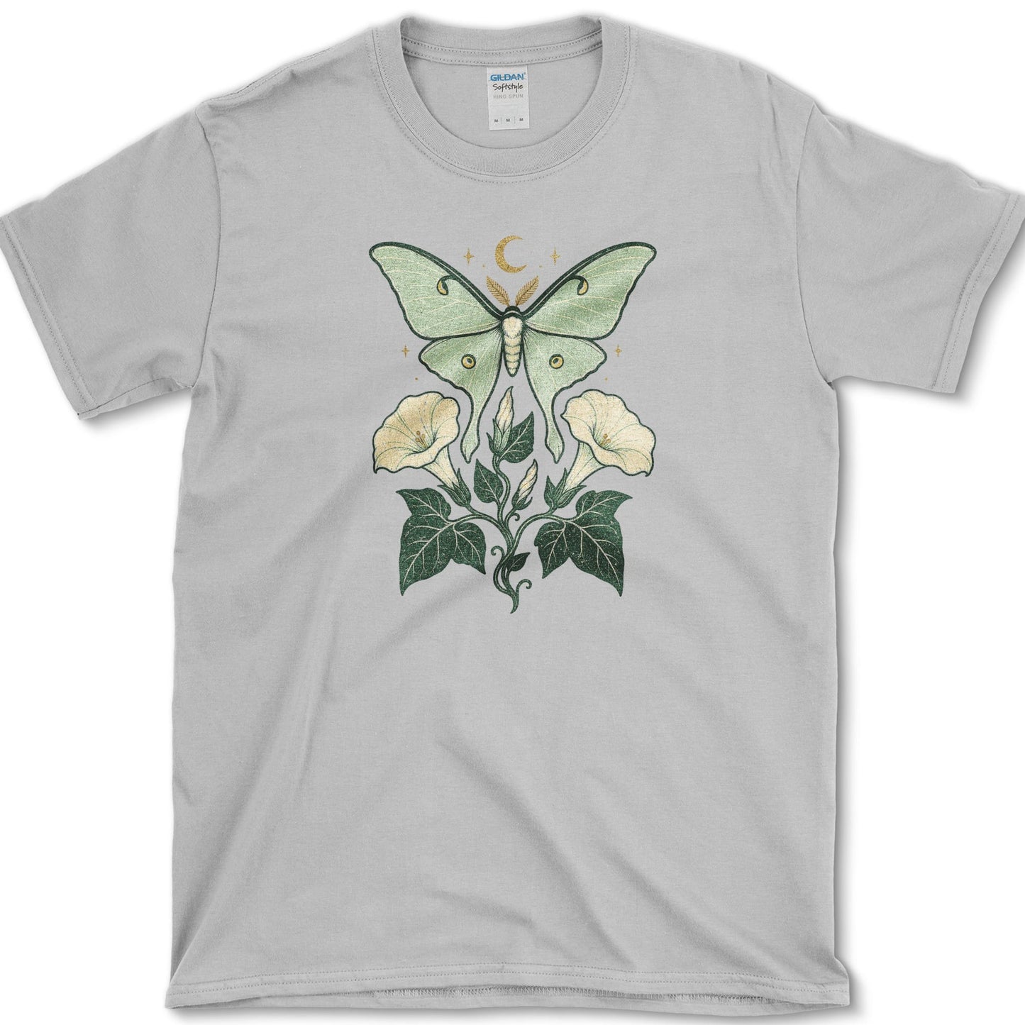 Luna Moth Moonflower T-Shirt S / Sport Grey Essential Tees