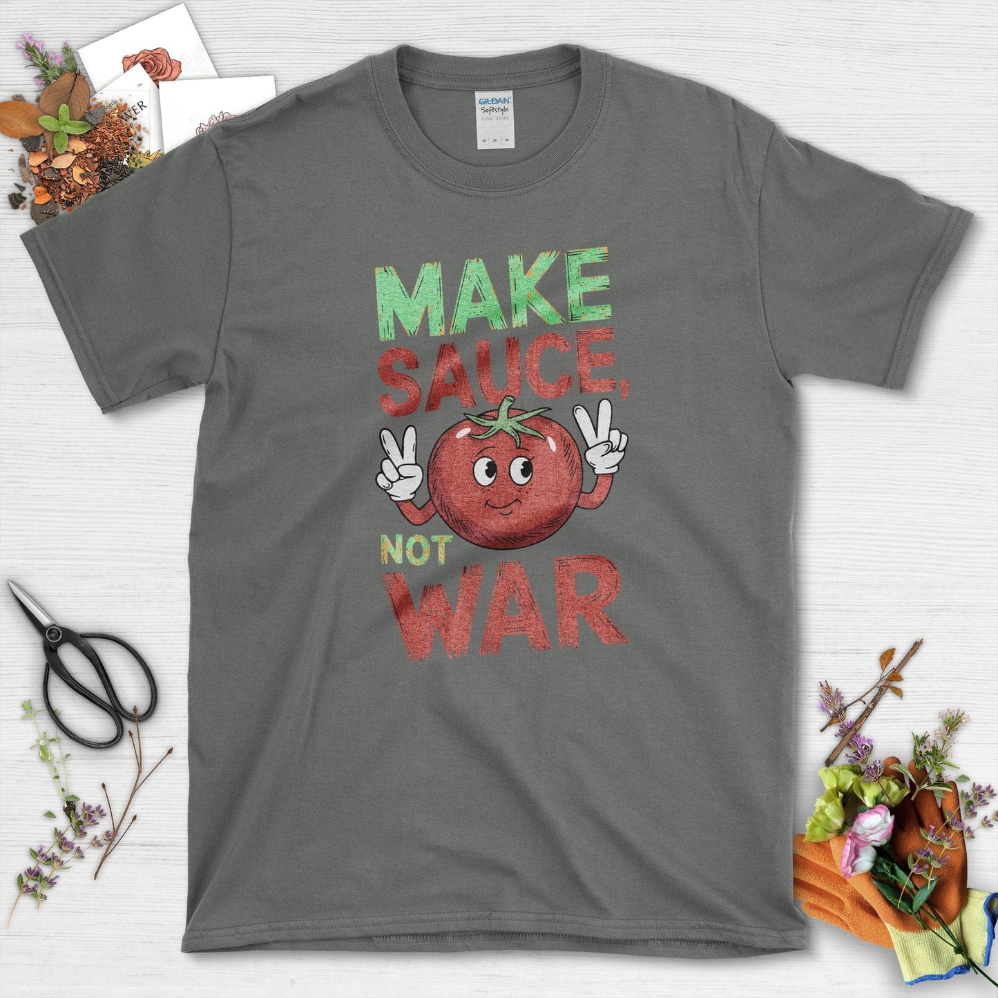 Make Sauce Not War T-Shirt Charcoal / S T-Shirt