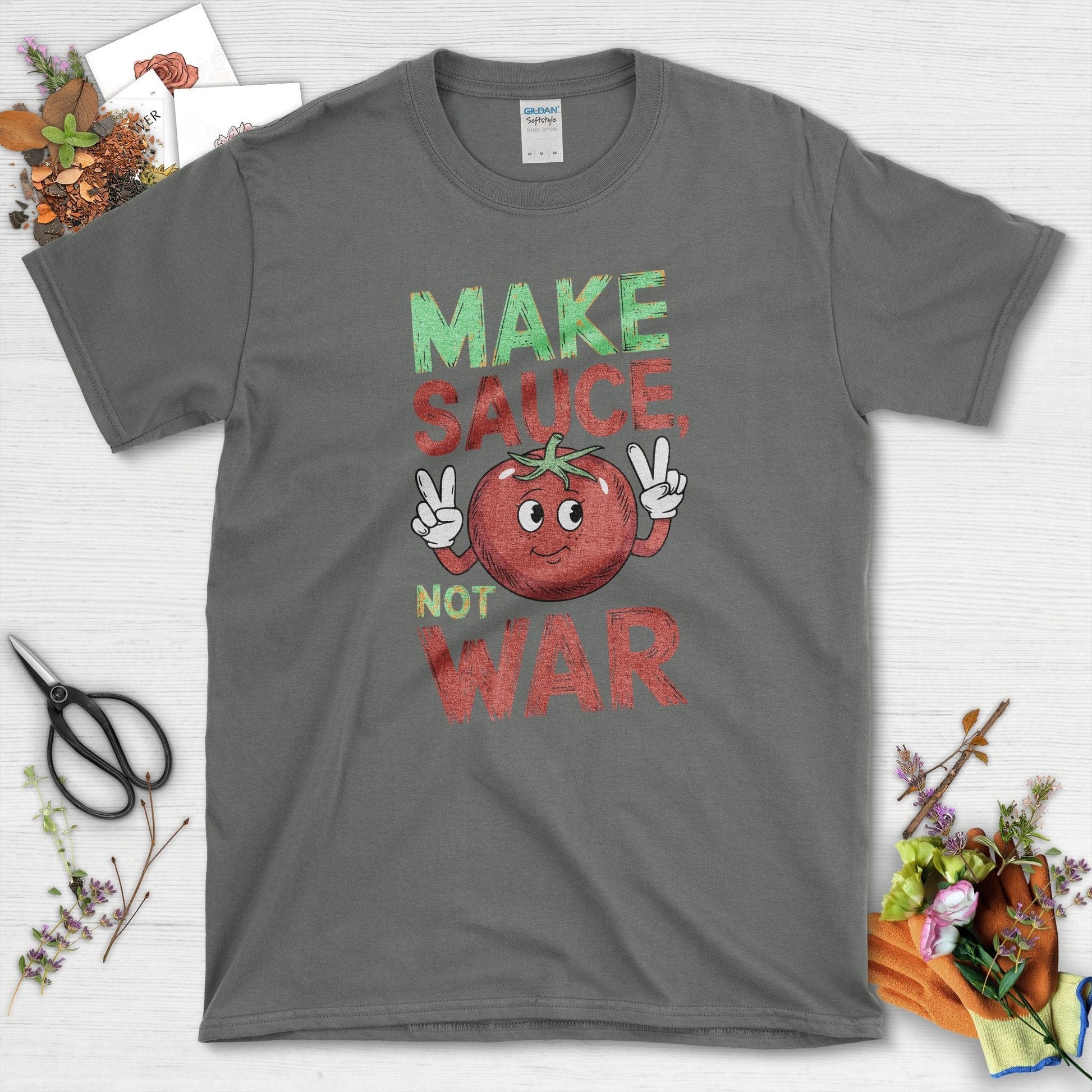 Make Sauce Not War T-Shirt Charcoal / S T-Shirt