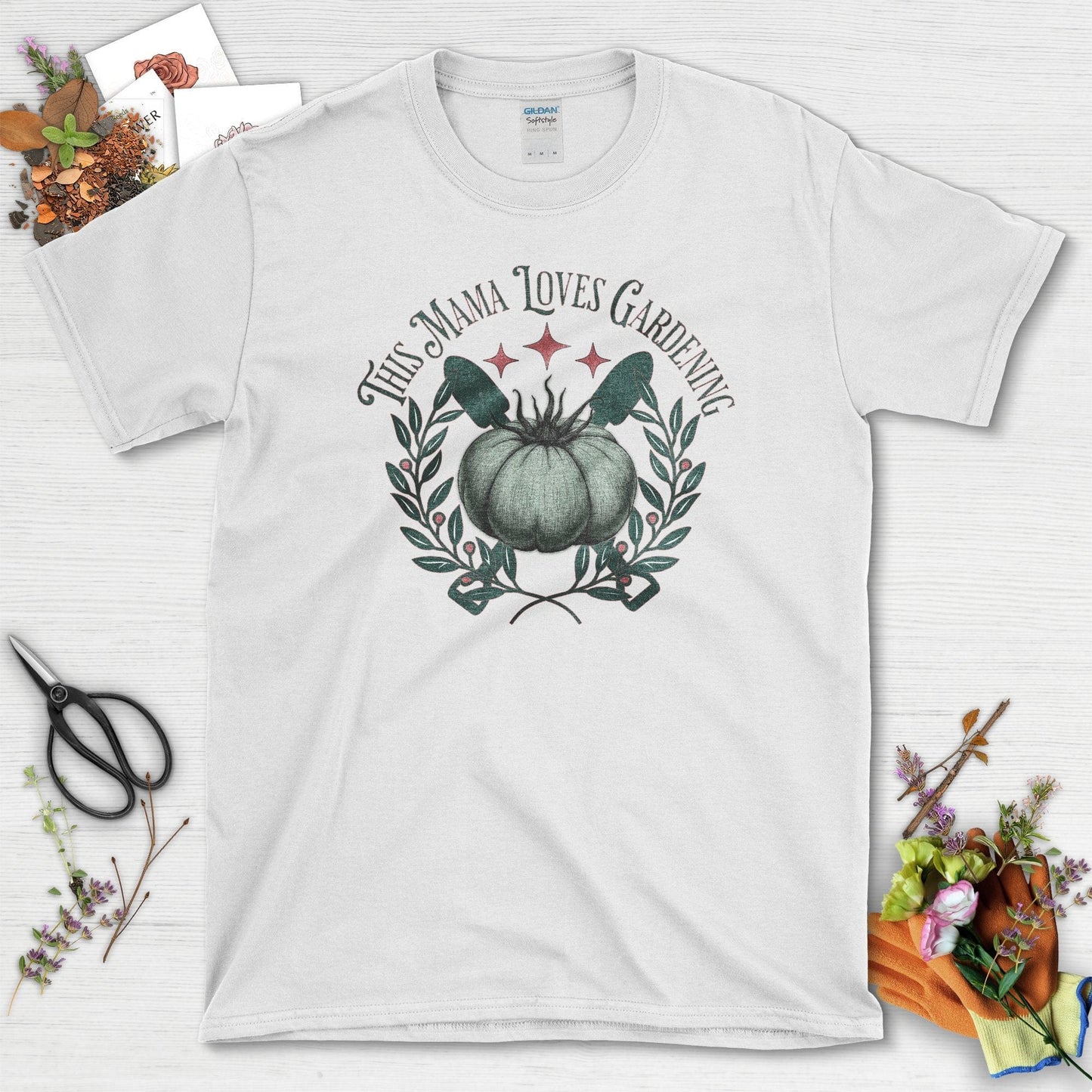 Mama Loves Gardening T-Shirt White / S / T-Shirts Physical Item