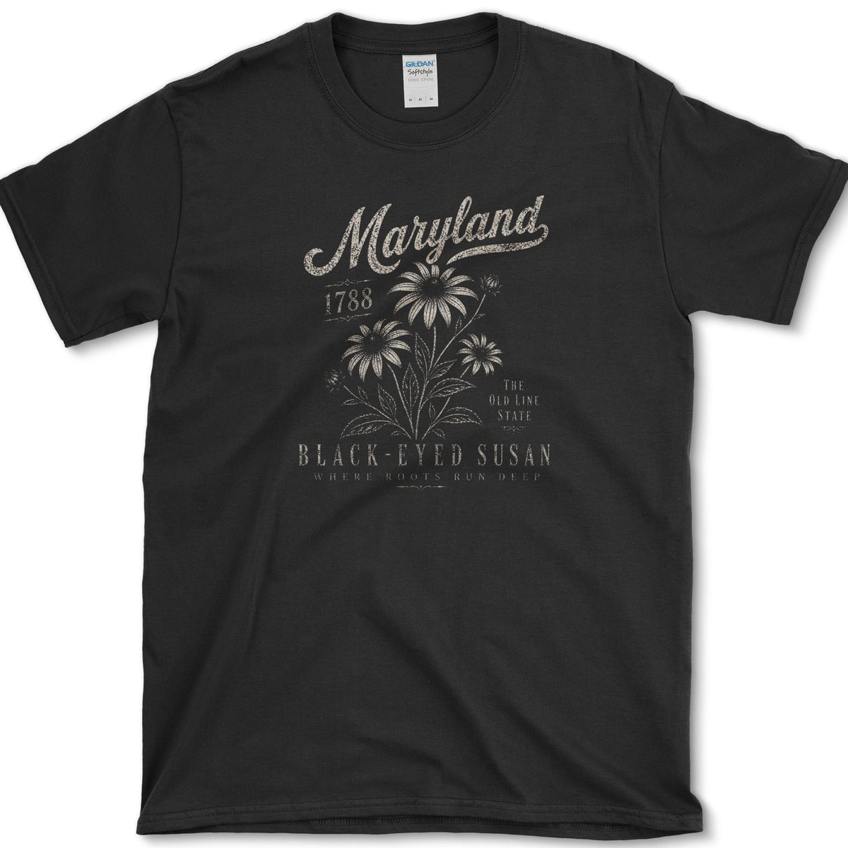 Maryland Black-Eyed Susan T-Shirt S / Black Essential Tees