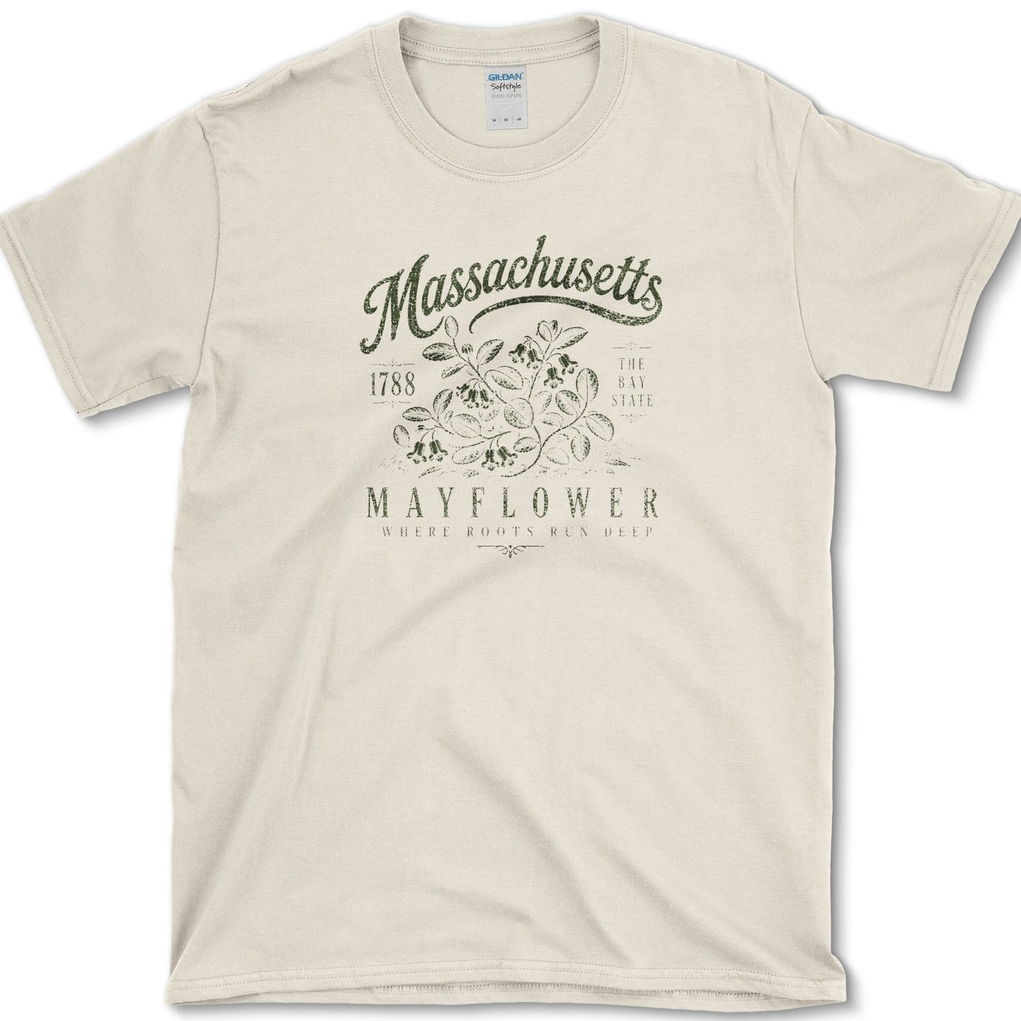Massachusetts Mayflower T-Shirt S / Natural Essential Tees